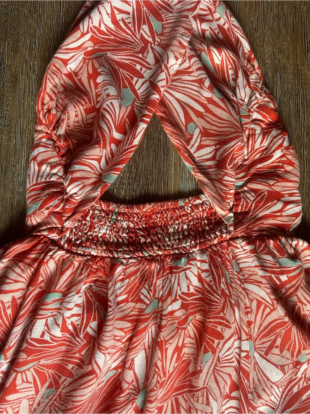 Free People Size S Orange Flower Floral Libby Convertible Halter Mini Dress